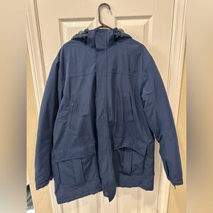 Lands' End Men's Blue Squall Waterproof and Windproof  Winter Performance Jacket